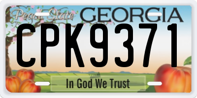 GA license plate CPK9371