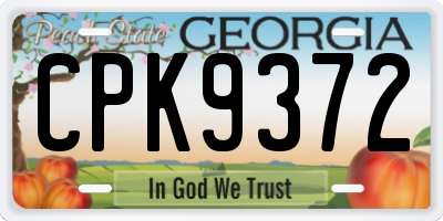 GA license plate CPK9372