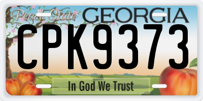 GA license plate CPK9373