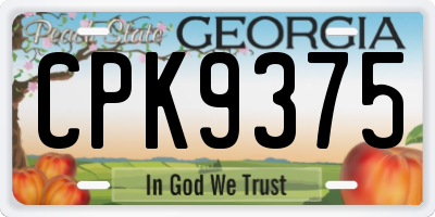 GA license plate CPK9375