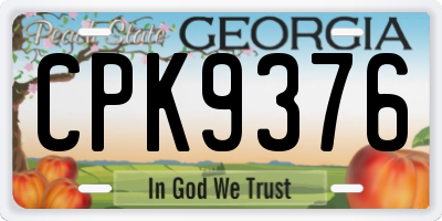 GA license plate CPK9376