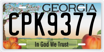 GA license plate CPK9377