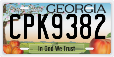 GA license plate CPK9382