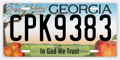 GA license plate CPK9383
