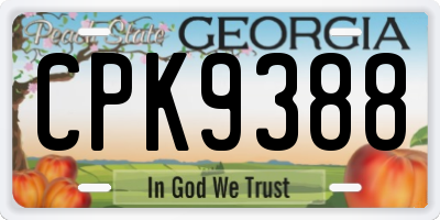 GA license plate CPK9388