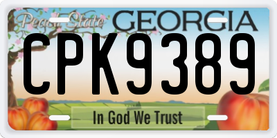 GA license plate CPK9389