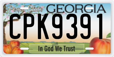 GA license plate CPK9391