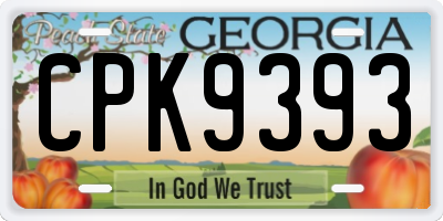GA license plate CPK9393