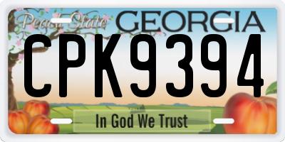 GA license plate CPK9394