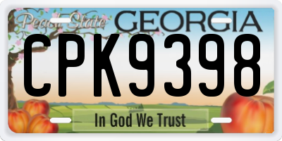 GA license plate CPK9398