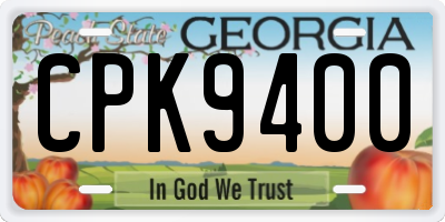 GA license plate CPK9400