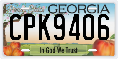 GA license plate CPK9406