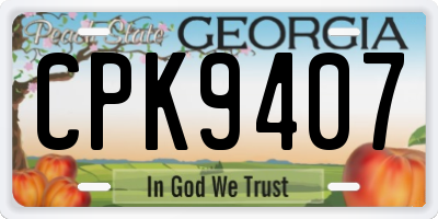 GA license plate CPK9407