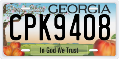 GA license plate CPK9408