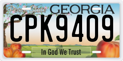 GA license plate CPK9409