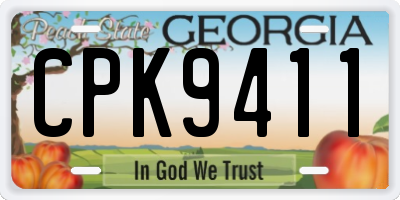 GA license plate CPK9411