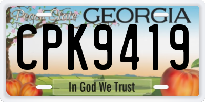 GA license plate CPK9419