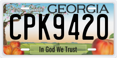 GA license plate CPK9420