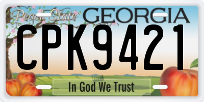GA license plate CPK9421