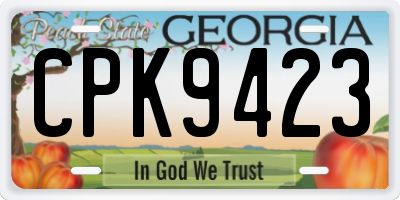 GA license plate CPK9423