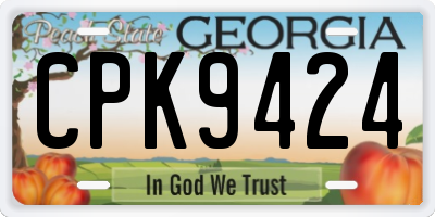 GA license plate CPK9424