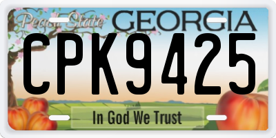 GA license plate CPK9425