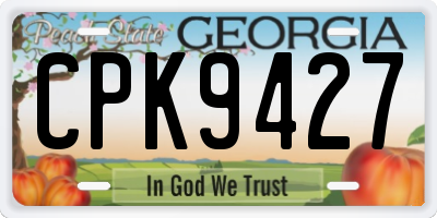 GA license plate CPK9427