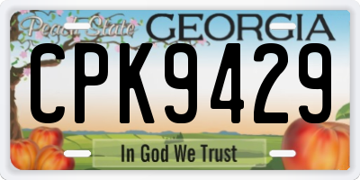 GA license plate CPK9429