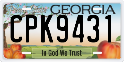 GA license plate CPK9431