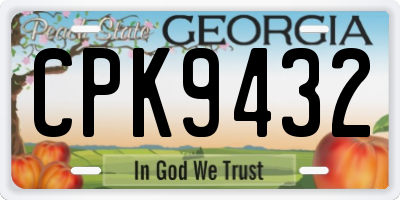 GA license plate CPK9432