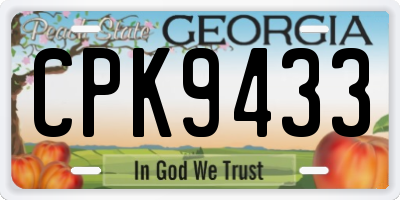 GA license plate CPK9433