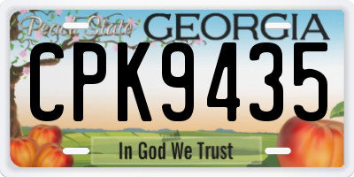 GA license plate CPK9435