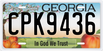 GA license plate CPK9436