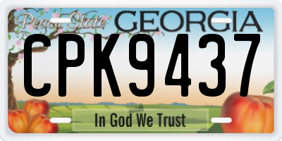 GA license plate CPK9437