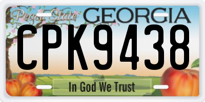 GA license plate CPK9438