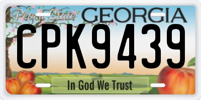 GA license plate CPK9439