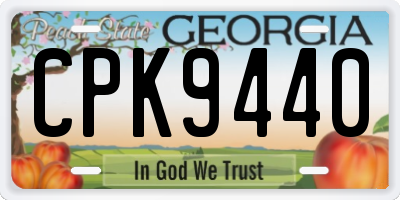 GA license plate CPK9440