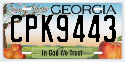 GA license plate CPK9443