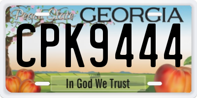 GA license plate CPK9444