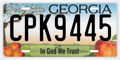 GA license plate CPK9445