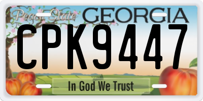 GA license plate CPK9447