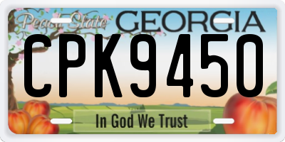 GA license plate CPK9450