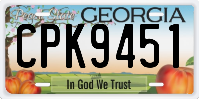 GA license plate CPK9451