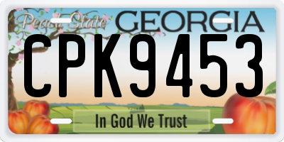 GA license plate CPK9453