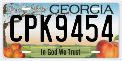GA license plate CPK9454
