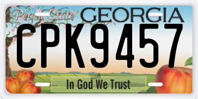 GA license plate CPK9457
