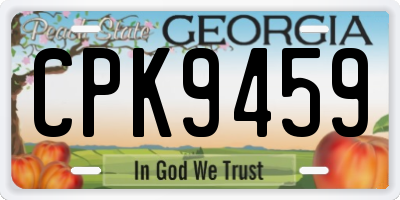 GA license plate CPK9459