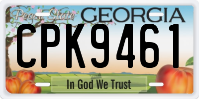 GA license plate CPK9461