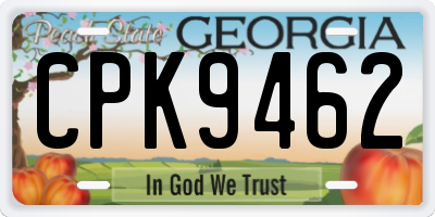 GA license plate CPK9462