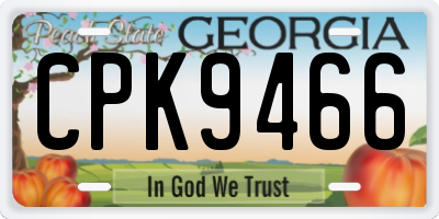 GA license plate CPK9466